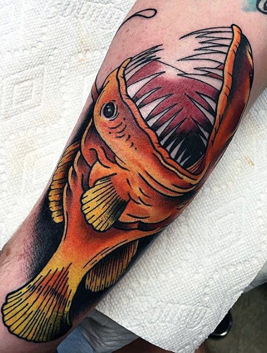 60 Angler Fish Tattoo Designs For Men Deep Sea Ink Ideas