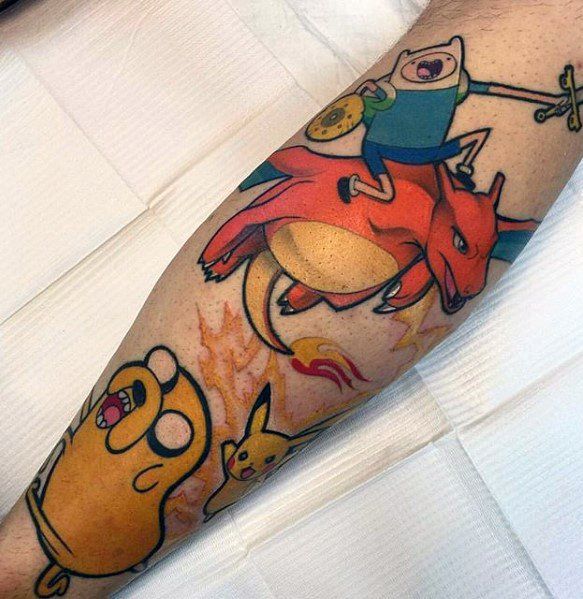 60 Cool Adventure Time Tattoo Designs For Men Adventure Time Tattoo