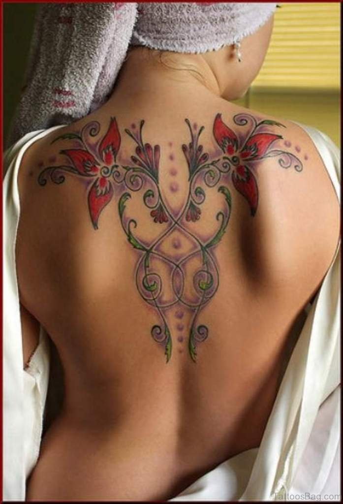 60 Graceful Flowers Tattoos On Upper Back