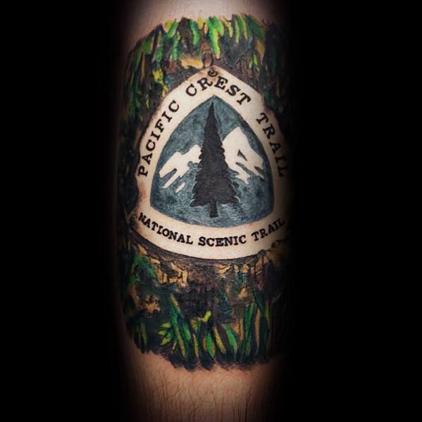 60 Hiking Tattoos For Men Outdoor Trek Design Ideas