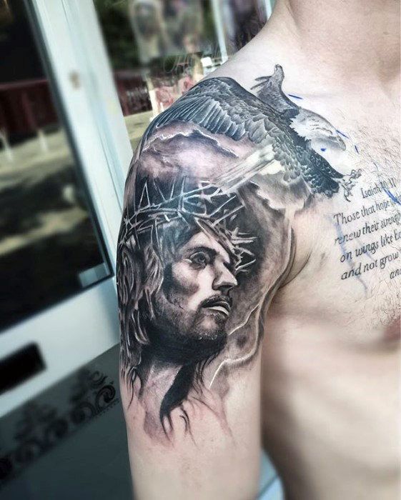 60 Jesus Arm Tattoo Designs For Men Religious Ink Ideas