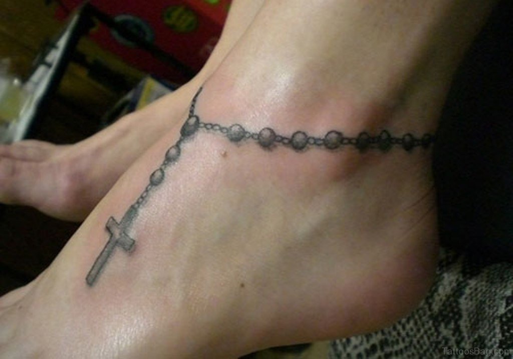 63 Cool Rosary Tattoos On Ankle