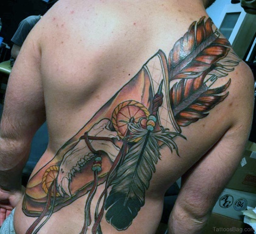 64 Classy Feather Tattoos For Back