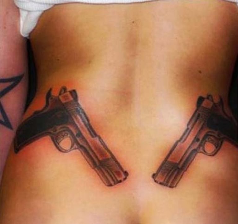 64 Ultra Modern Gun Tattoos For Back Tattoo Designs Tattoosbag Com