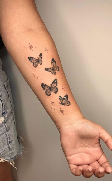 70 Beautiful Tattoo Designs For Women Butterflies Sparkles On Arm