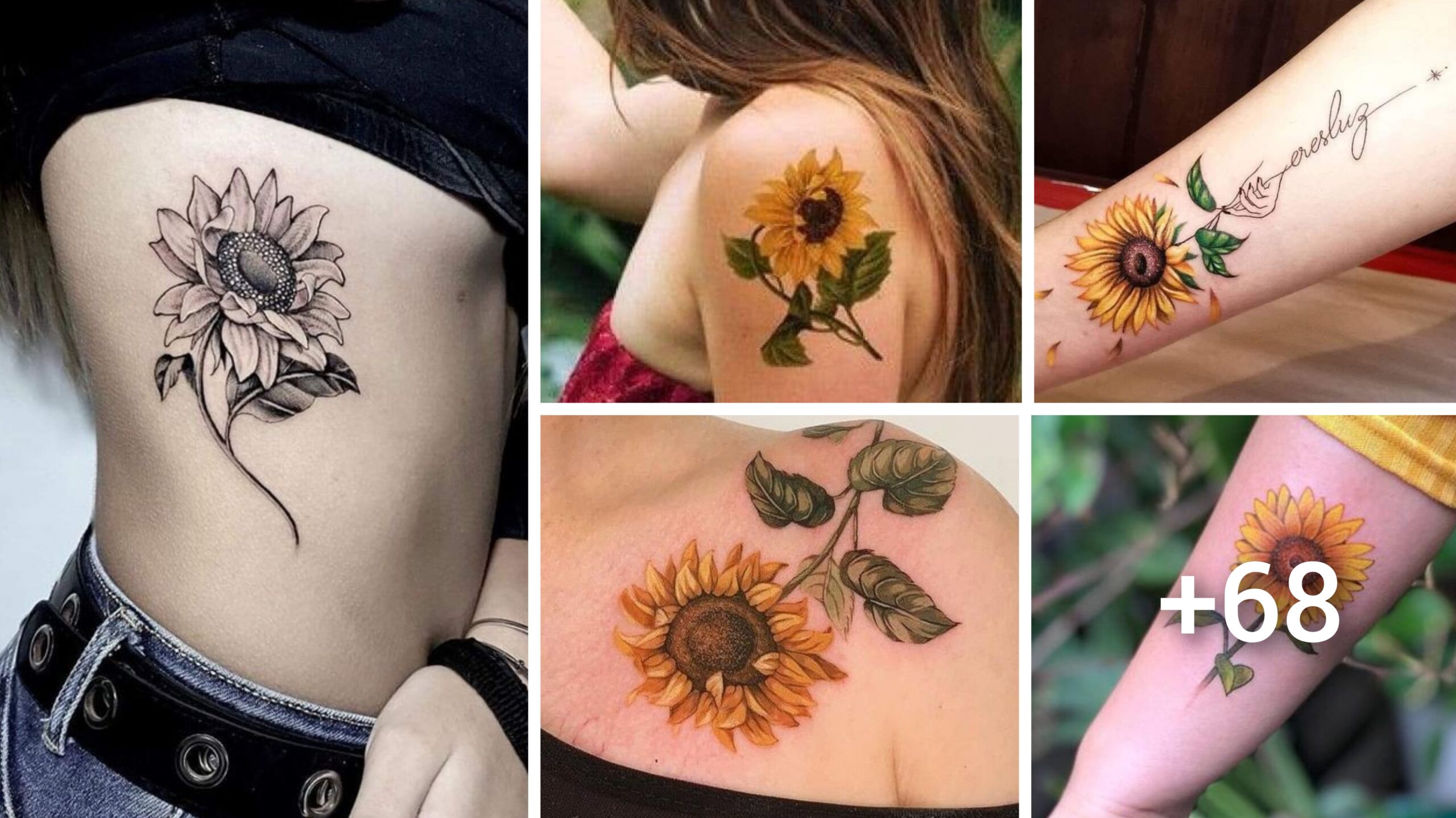 70 Ideas De Hermosos Tatuajes Girasol Para Mujeres