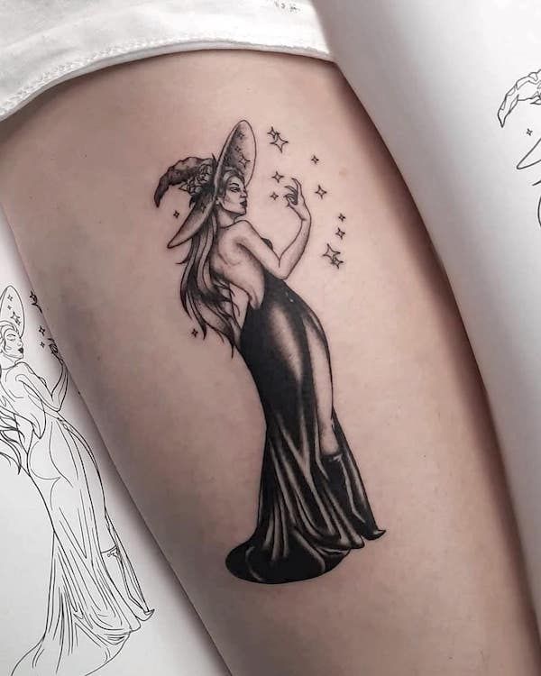 70 Witchy Tattoos To Activate Your Magical Power