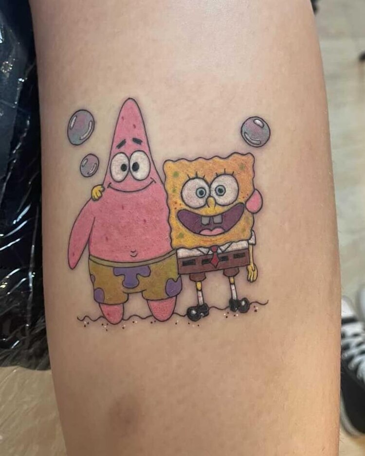 71 Awesome Spongebob Tattoos Ideas Spongebob Tattoo Tattoos Spongebob