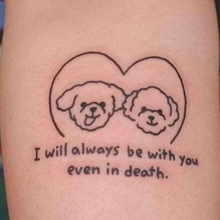 9 Minimalist Dog Memorial Tattoo Ideas And Meanings Lover Doodles