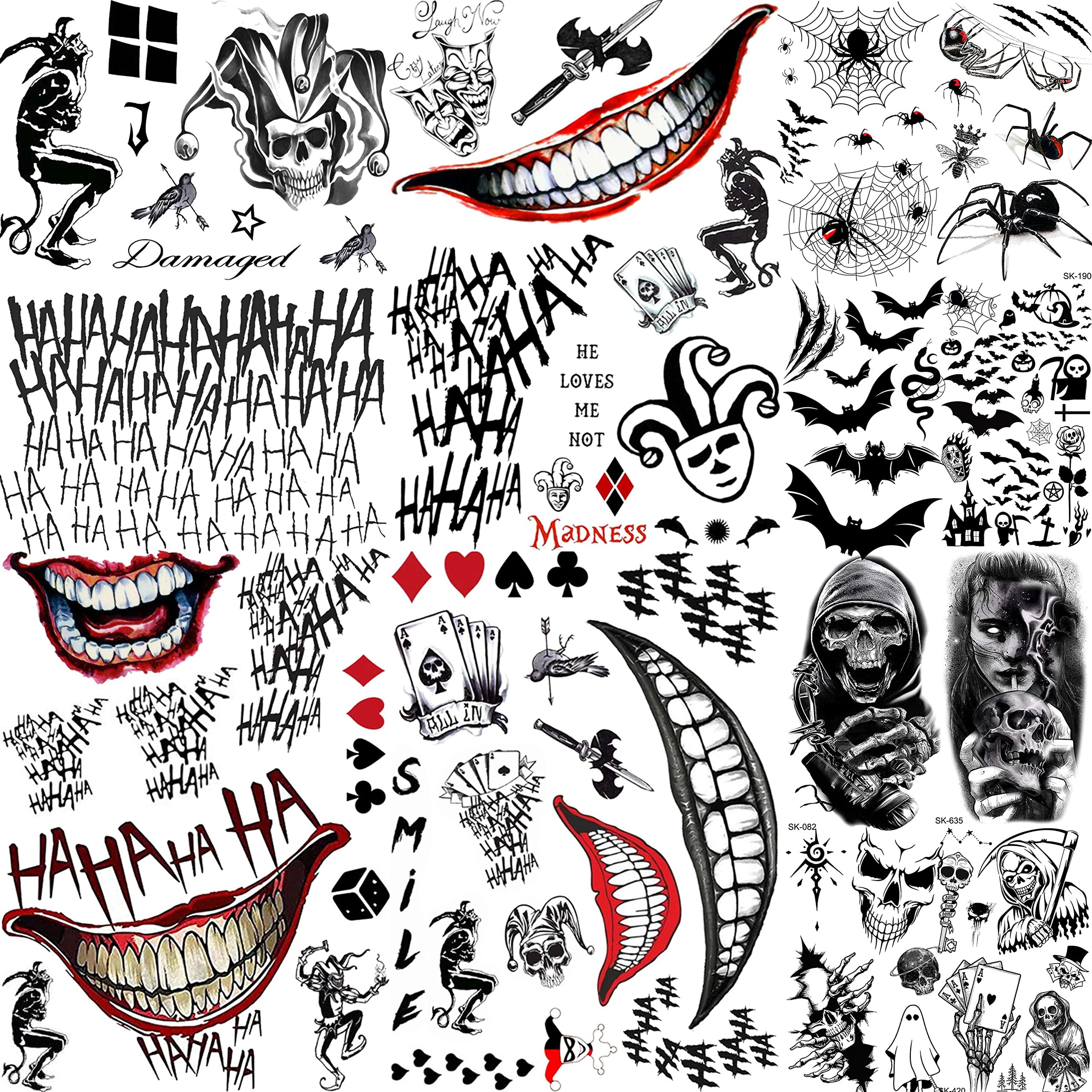 9 Styles Suicide Squad Joker Cosplay Small Ugly Tattoo Stickers Kids