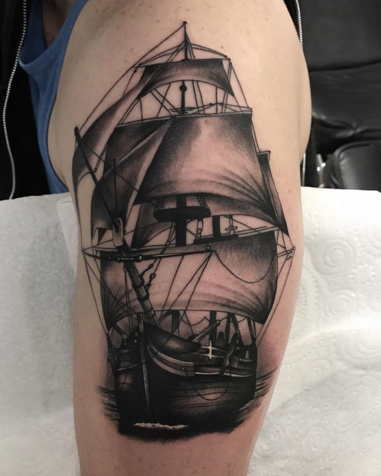 95 Best Pirate Ship Tattoo Designs Meanings 2019