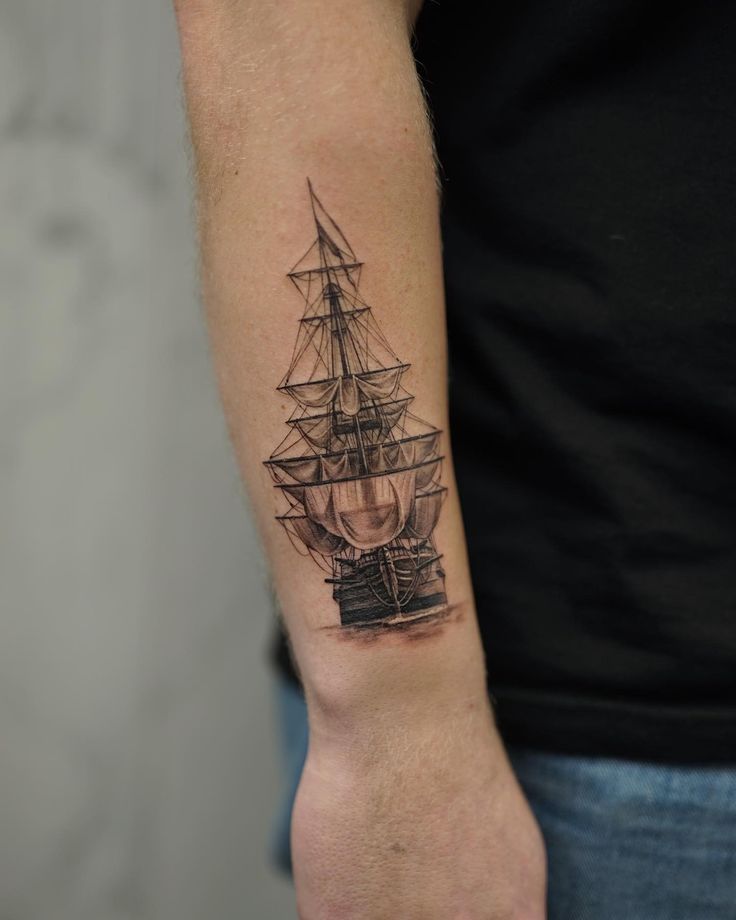 95 Ship Tattoo Ideas And Meanings Inspired By The Ocean Ship Tattoo