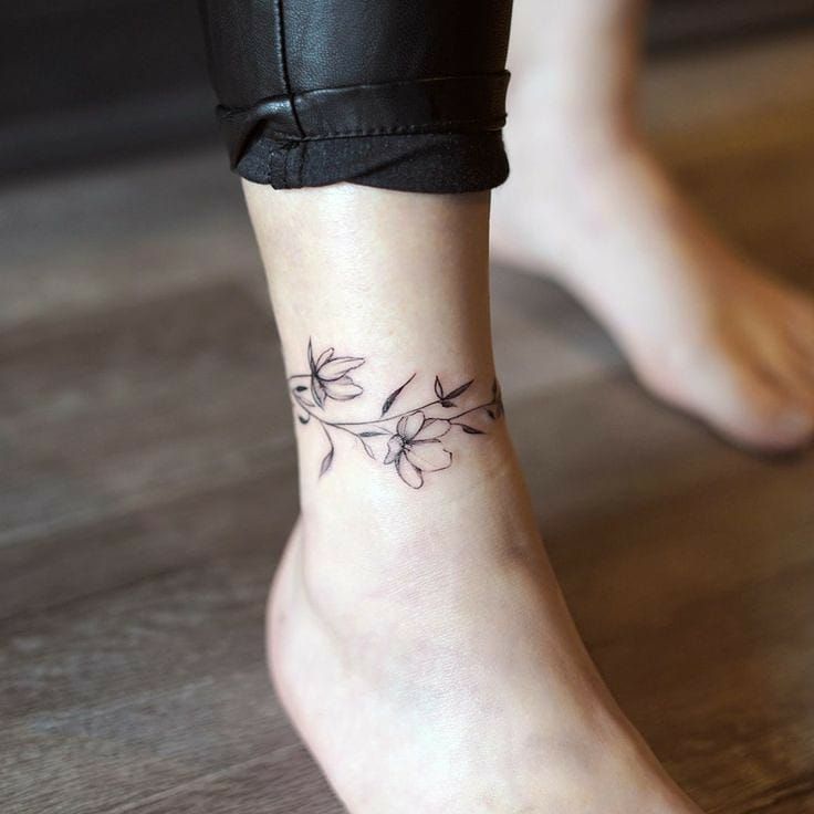 96 Super Cute And Dainty Ankle Tattoo Designs For Women Wrap Around