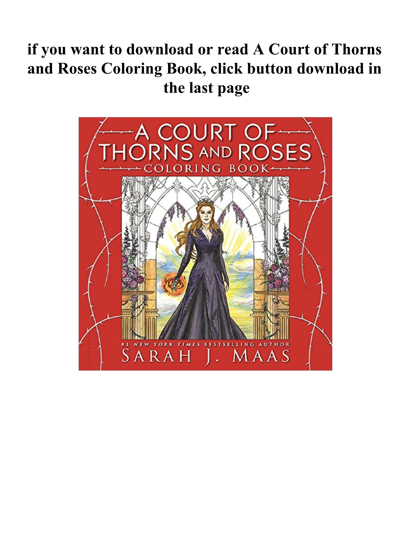 A Court Of Thorns And Roses Coloring Book 50 High Quality Images 100