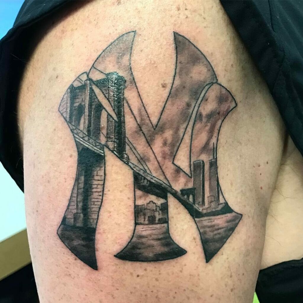 A Detail View Of Gleyber Torres Of The New York Yankees Tattoo During