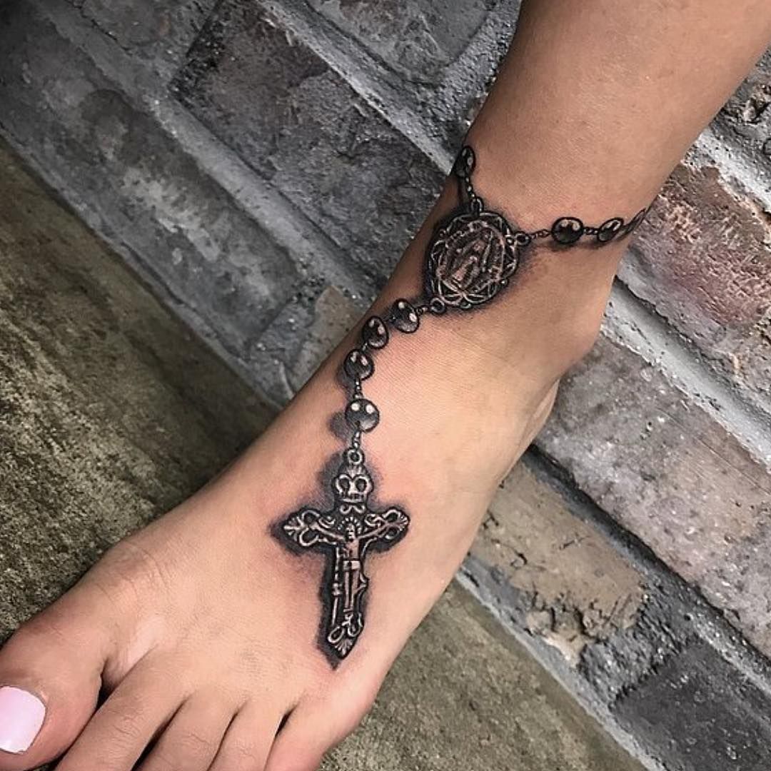 Aggregate 58 Foot Rosary Tattoo Latest In Eteachers