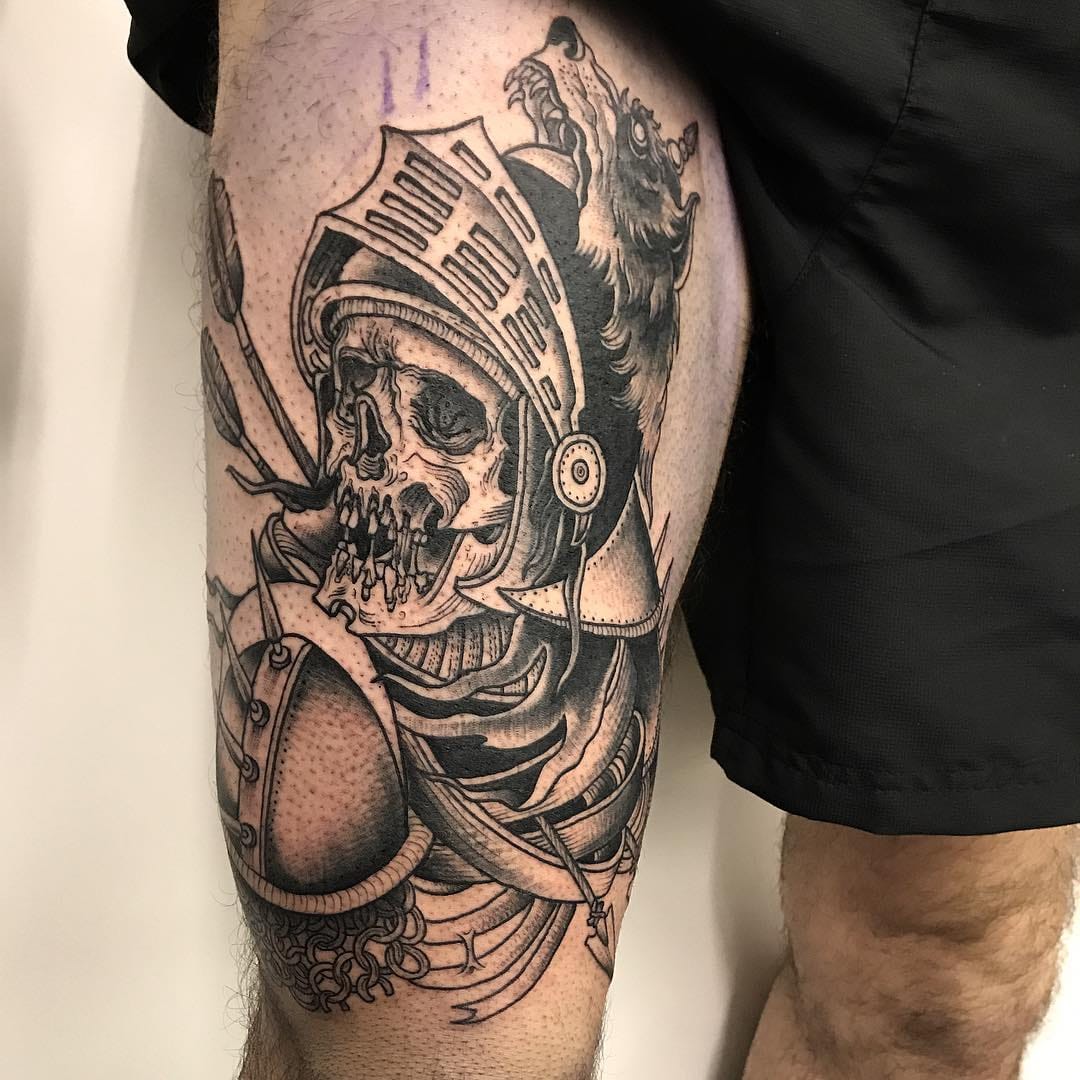 Aggregate More Than 75 Skeleton Knight Tattoo Latest In Cdgdbentre