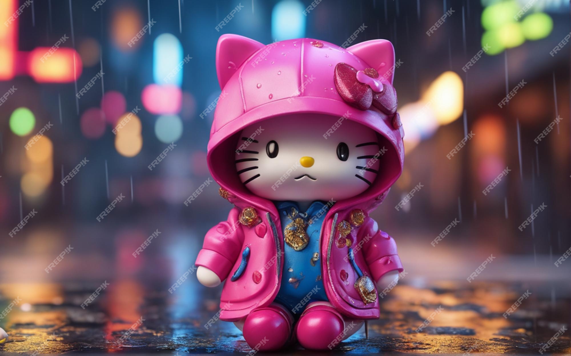 Adorable AI Hello Kitties Dressed in Red