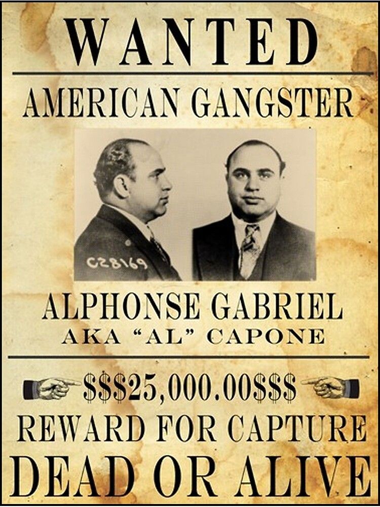 Al Capone Wanted Poster Fbi