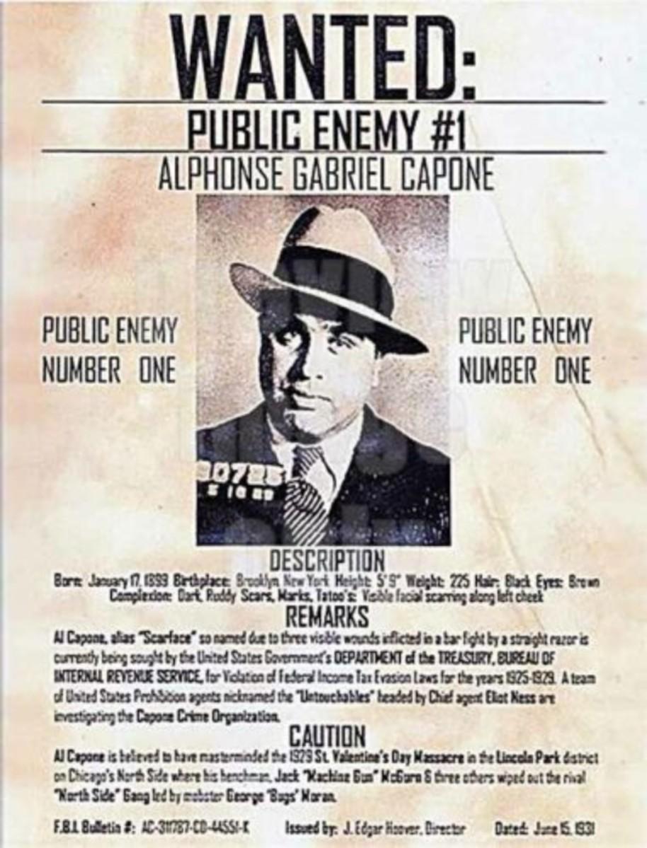 Al Capone Wanted Poster Reprint