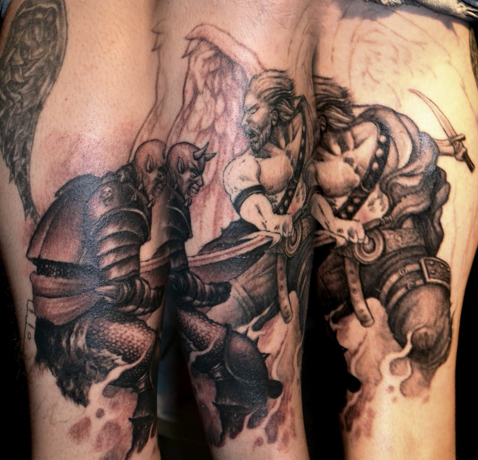 Alchemy Tattoo Arts Angel Fighting Demon Tattoo By Scott Trerrotola