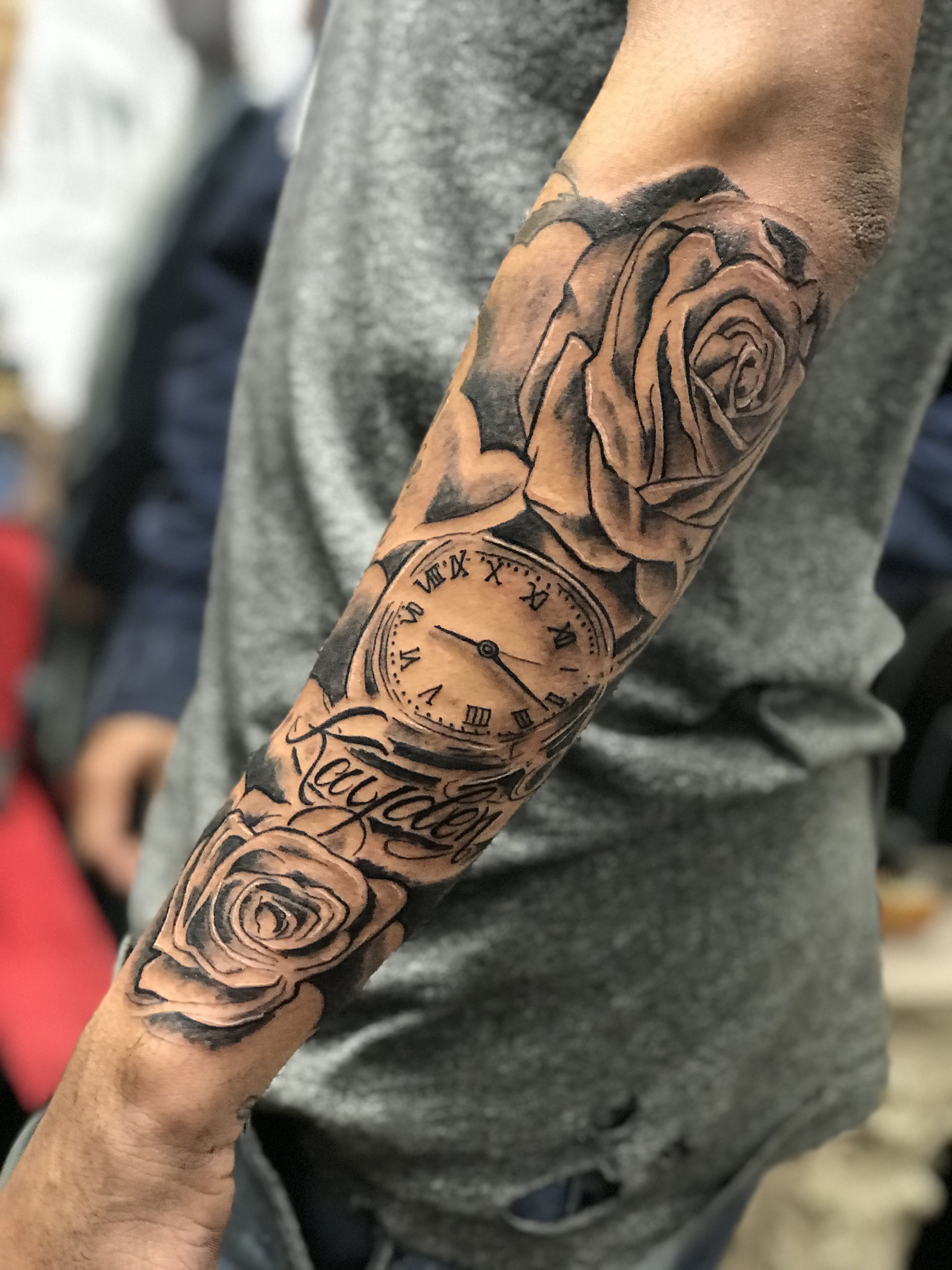 Amazing New Roses Arm Tattoo By Lil B Hernandez Rose Tattoo Sleeve Forearm Tattoo Men Half