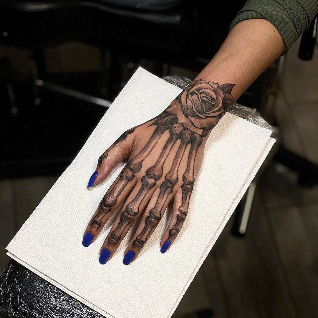 Amazing Skeleton Hand Tattoo By Awesome Artist Jeffry Mendoza