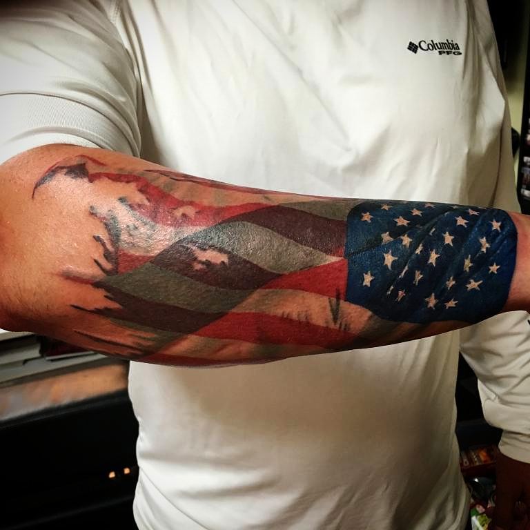 American Flag Forearm Tattoos For Men