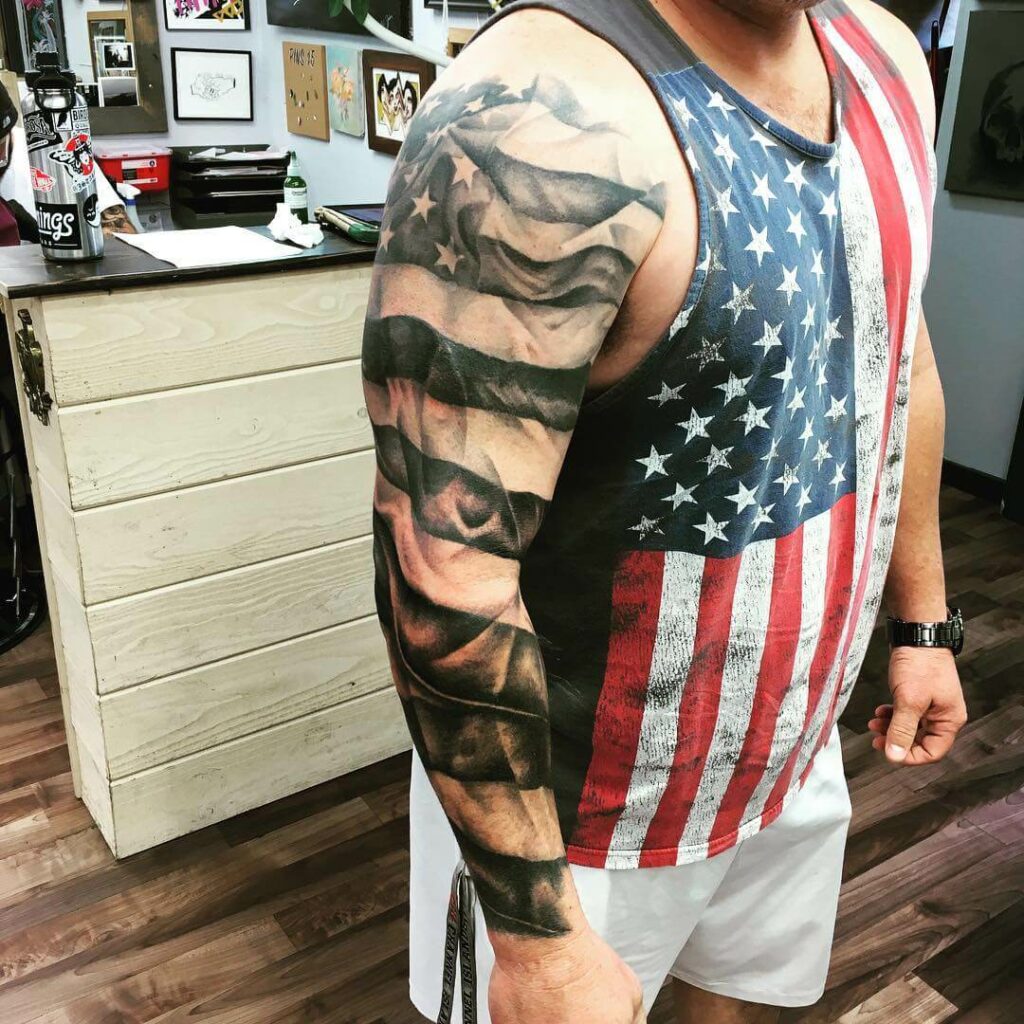 American Flag Sleeve Tattoo Designs Ideas And Meaning Tattoos For You