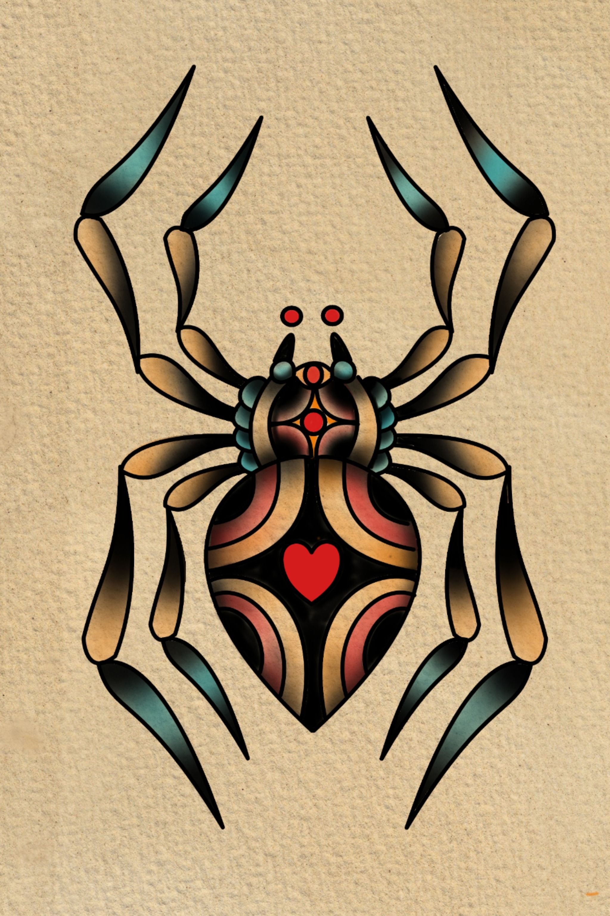 Unveiling the Classic American Traditional Spider Tattoo Design