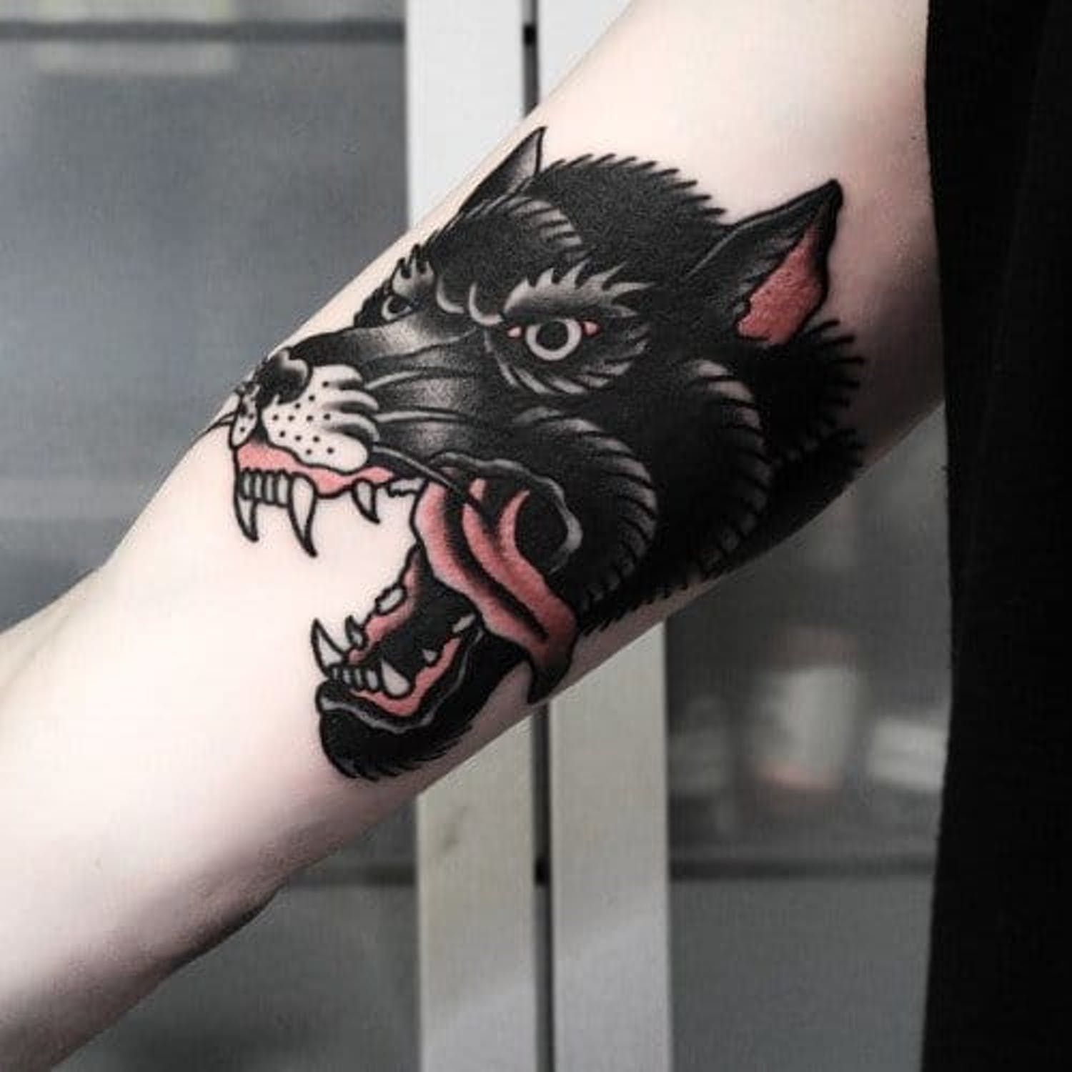 American Traditional Wolf Tattoo Tattoos Wolf Tattoo Tattoo