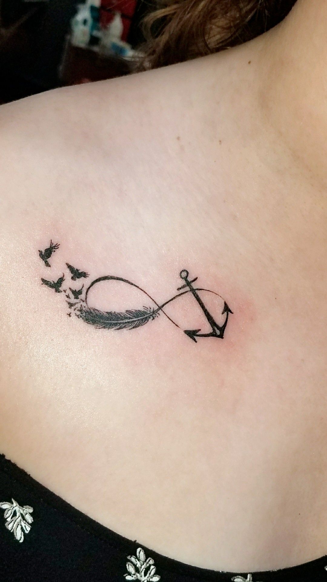 Anchor And Feather Infinity Tattoo Trendy Tattoos Feather Tattoos