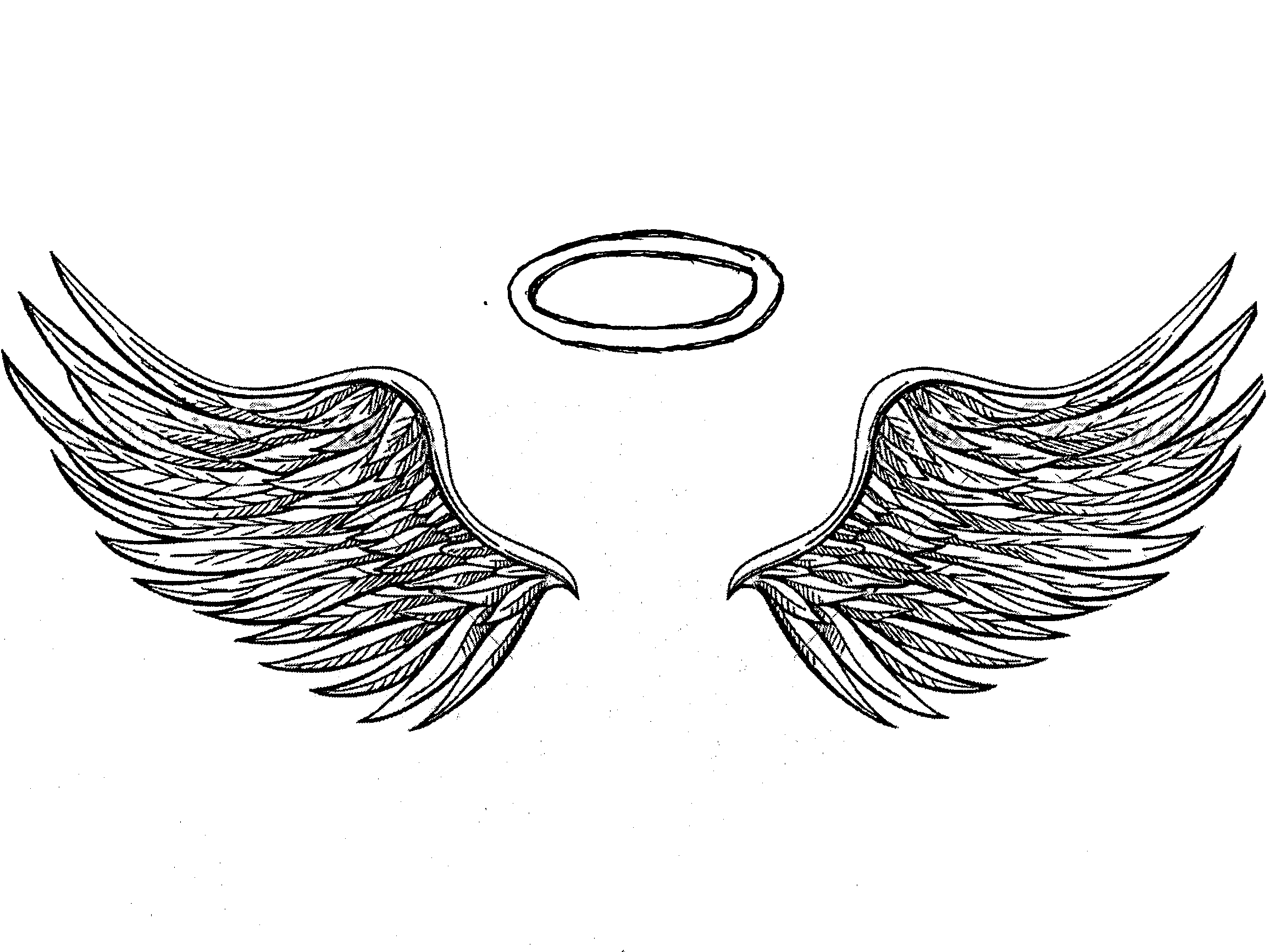 Angel Wings With Halo Tattoo Concept Design And Inked By Sunny At