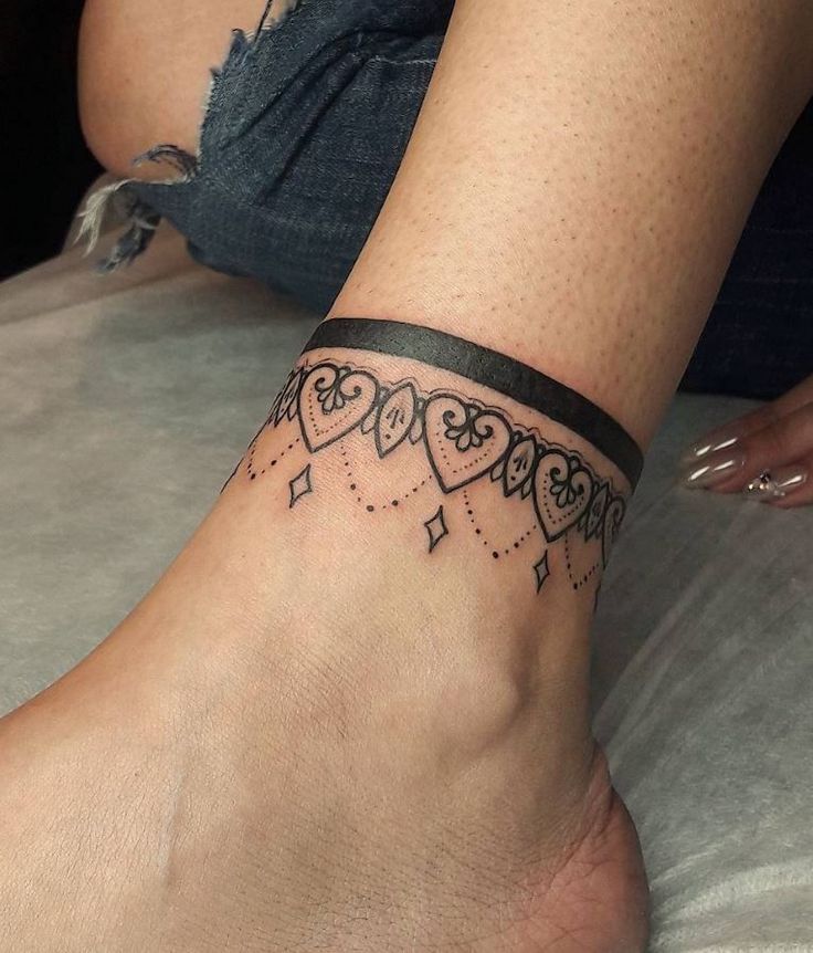 Ankle Band Tattoo Cute Thigh Tattoos Girl Thigh Tattoos Flower