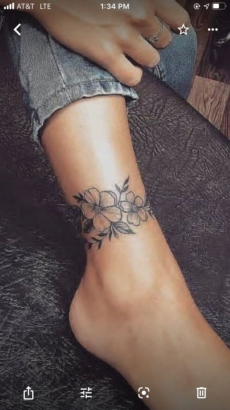 Ankle Cuff Tattoo Front Ankle Tattoos Wrap Around Ankle Tattoos