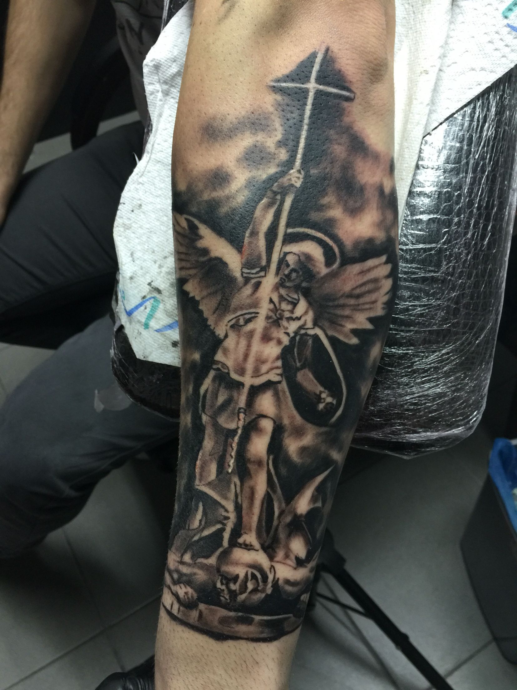 Archangel Michael Sleeve Tattoo: Divine Design Inspiration