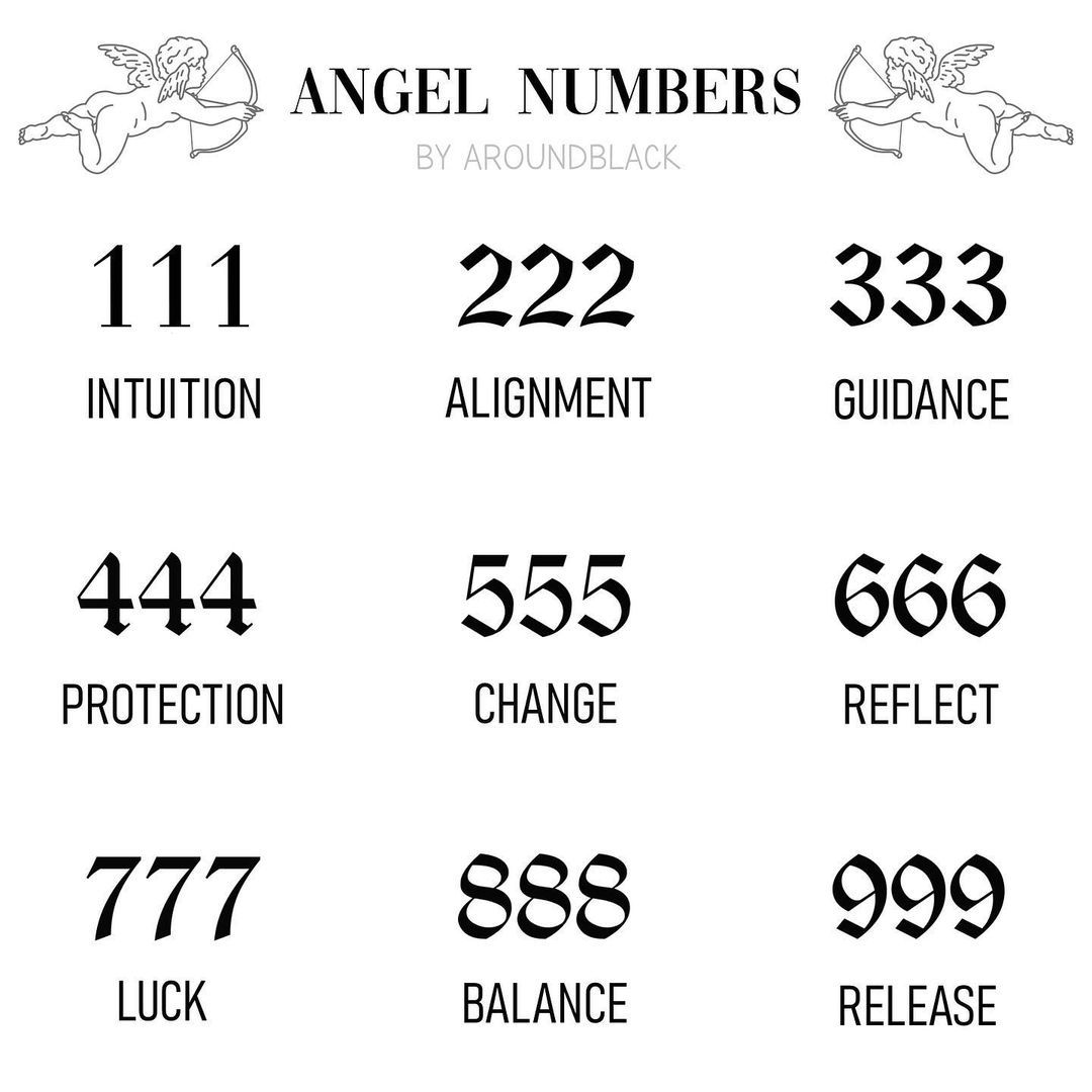 Around Black S Instagram Photo Angel Number Tattoo Number Tattoos