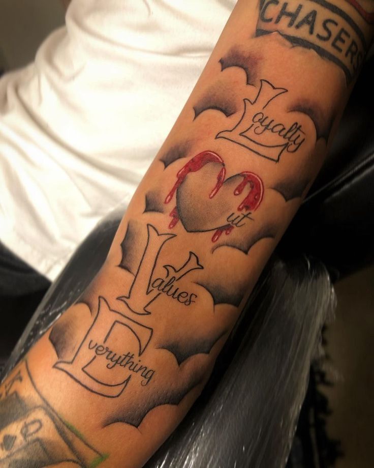 Artist On Instagram Loyalty Out Values Everything Ft Yfn Liq Half Sleeve Tattoos