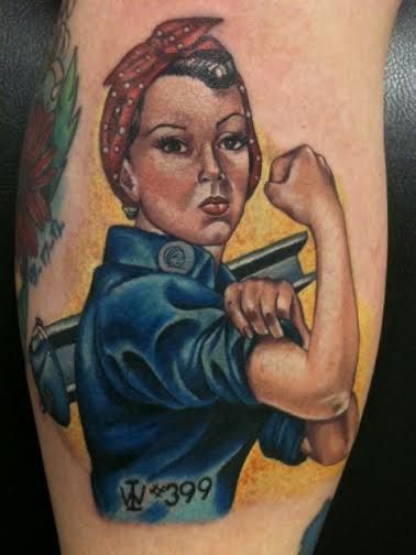 Awesome Full Color Rosie The Riveter Tattoo By Meghan Mom Tattoos