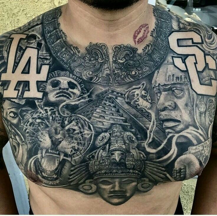 Aztec Chest Tattoos For Men