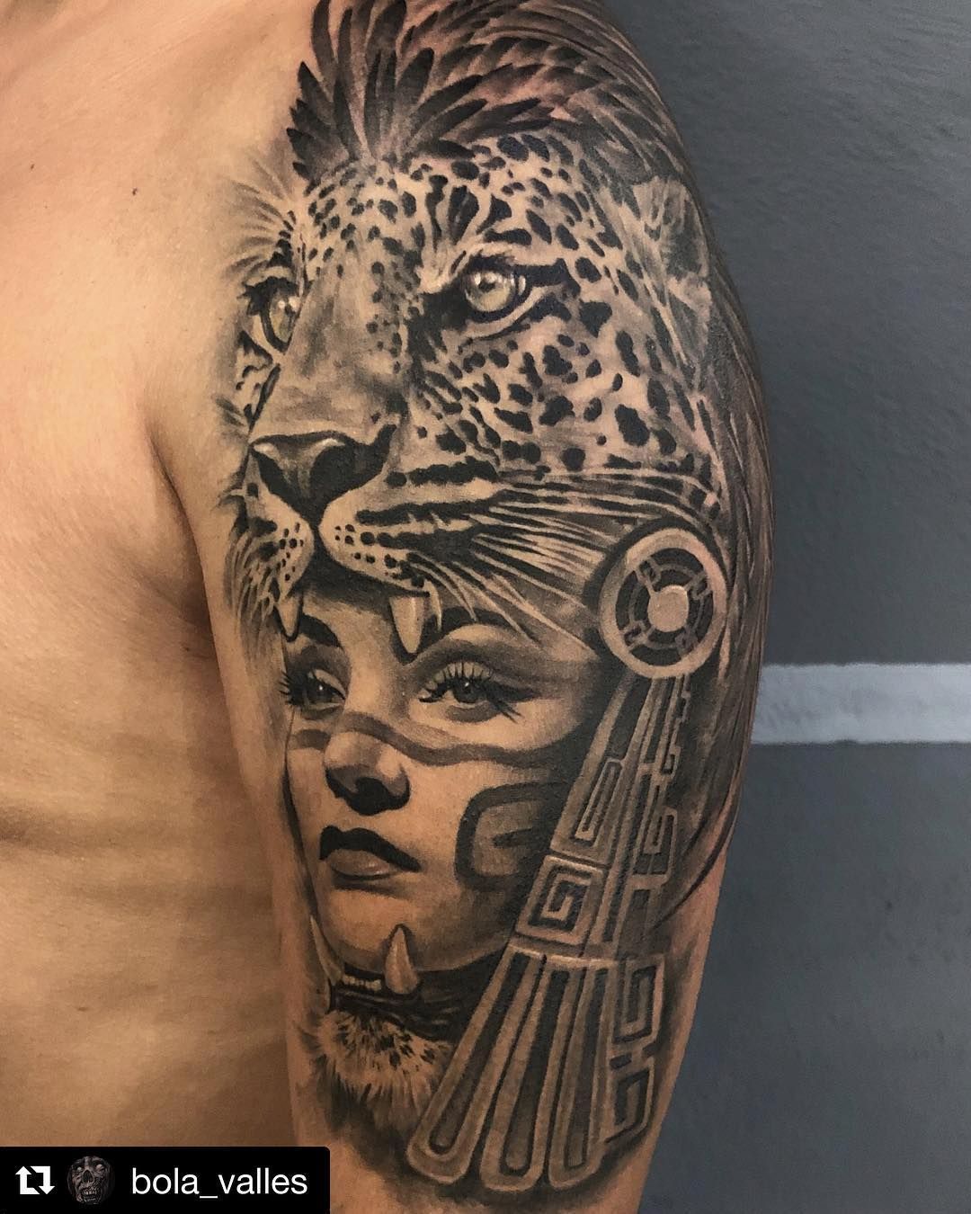 Aztec Jaguar Tattoo Commission By Wildspiritwolf On Deviantart