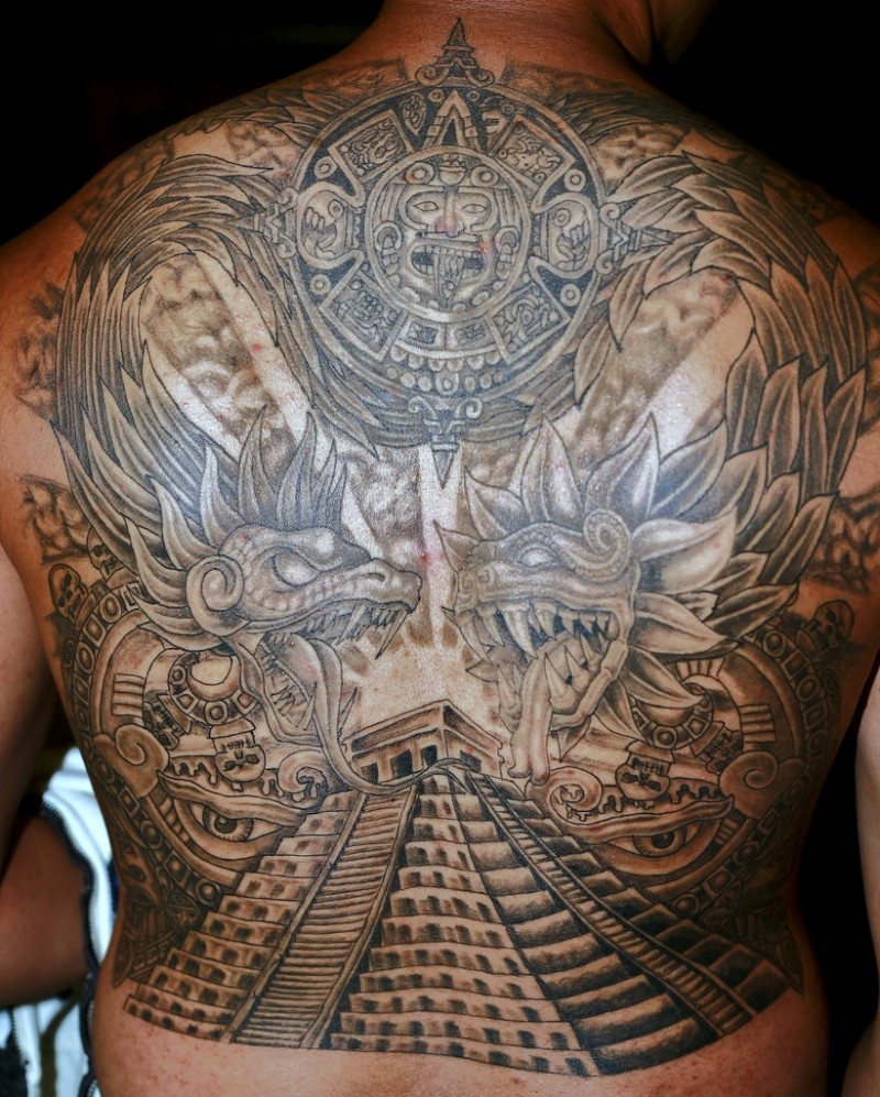 Aztec Pyramid Tattoo Designs