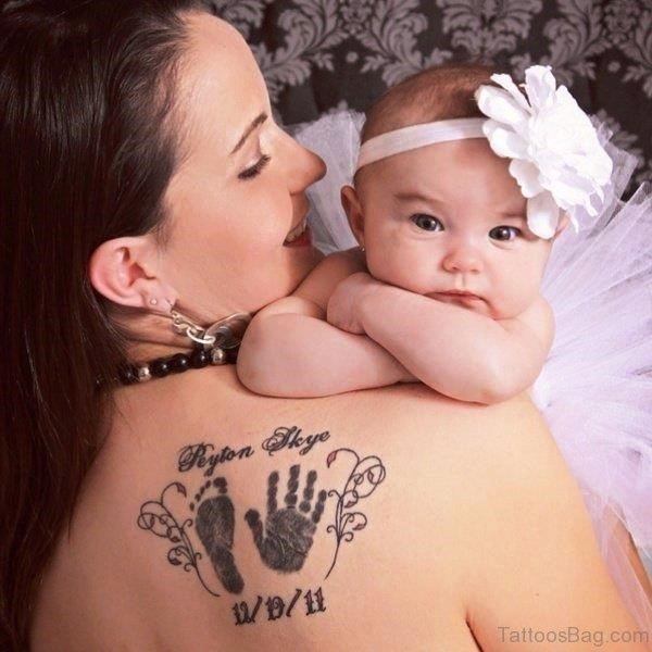 Baby Footprints Tattoos On Chest