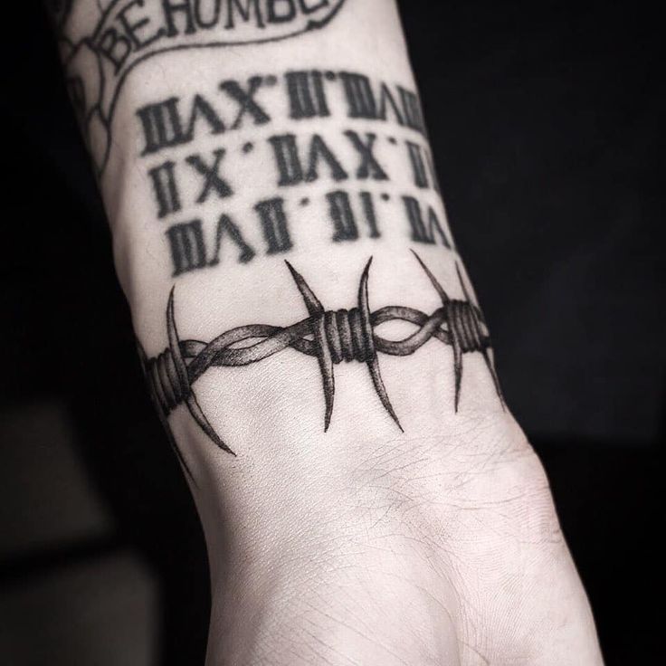 Barbed Wire Bracelet By Chino Tattooer Inked On The Right Wrist