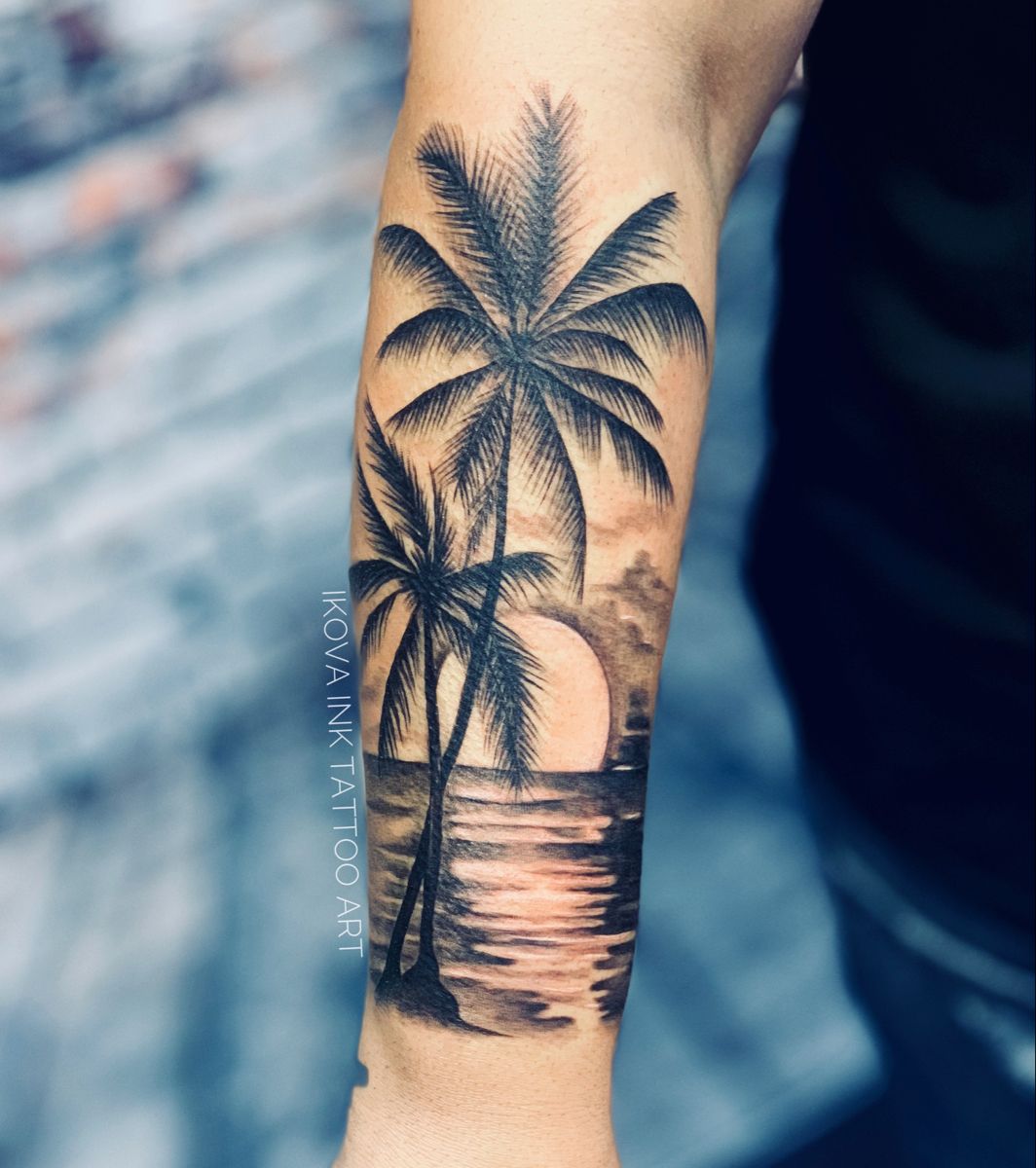 Beach Palm Tree Tattoo