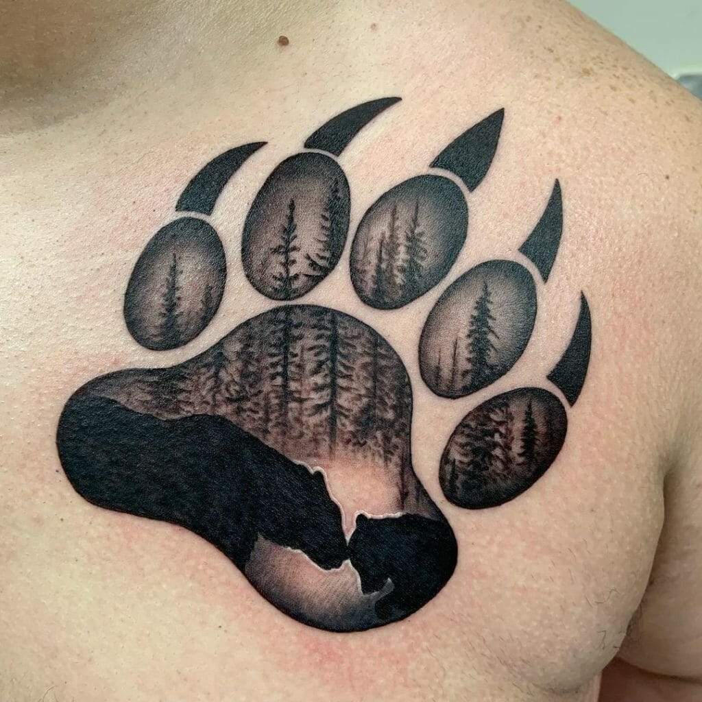 Bear Paw Tattoos Pawprint Tattoo Dog Paw Tattoo Foot Tattoo Dog