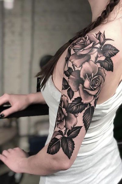 Beautiful Half Sleeve Rose Tattoo I Love Booze Shoes And Tattoos