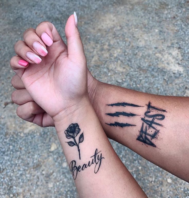 Beauty Amp Beast Best Couple Tattoos Couple Tattoos Unique Tattoo For Boyfriend