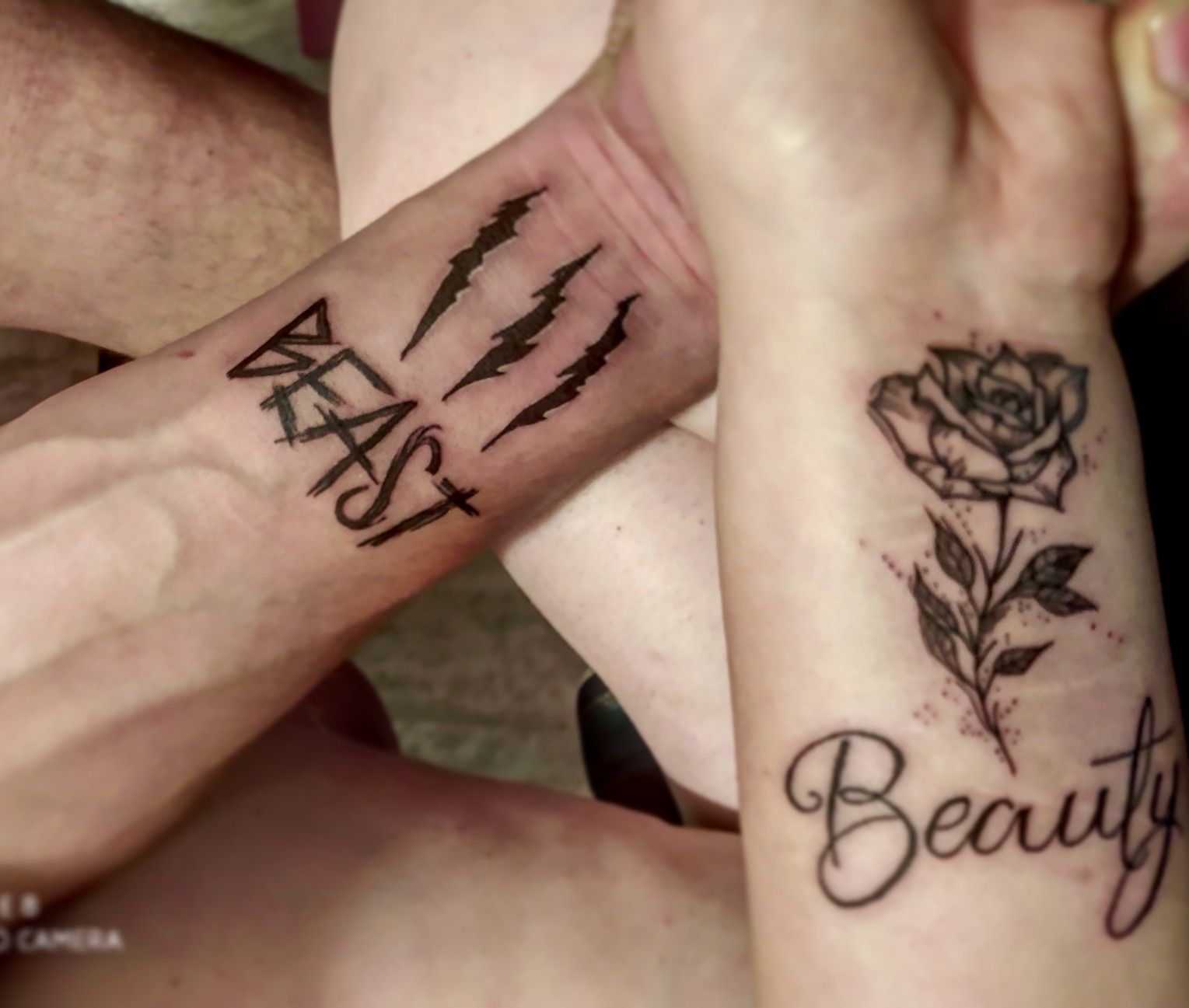 Beauty And The Beast Couple Tattoos Tattoos Couple Tattoos Unique