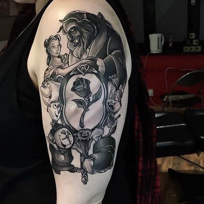 Beauty And The Beast Tattoo Sleeve